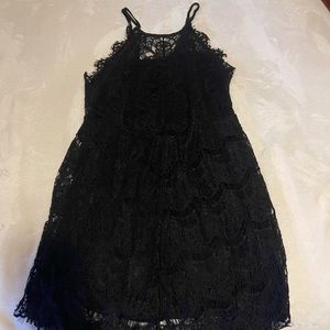 Halter top black lace dress from the buckle